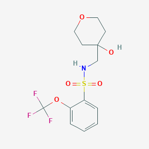 molecular formula C13H16F3NO5S B2744726 N-((4-hydroxytetrahydro-2H-pyran-4-yl)methyl)-2-(trifluoromethoxy)benzenesulfonamide CAS No. 1798489-50-5