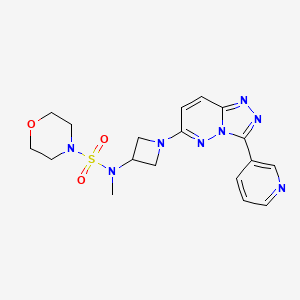 molecular formula C18H22N8O3S B2744731 N-Methyl-N-[1-(3-pyridin-3-yl-[1,2,4]triazolo[4,3-b]pyridazin-6-yl)azetidin-3-yl]morpholine-4-sulfonamide CAS No. 2379993-61-8