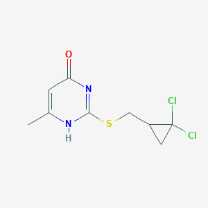 molecular formula C9H10Cl2N2OS B274475 2-[(2,2-dichlorocyclopropyl)methylsulfanyl]-6-methyl-1H-pyrimidin-4-one 