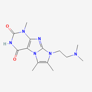 molecular formula C14H20N6O2 B2744751 8-(2-(二甲基氨基)乙基)-1,6,7-三甲基-1H-咪唑并[2,1-f]嘌呤-2,4(3H,8H)-二酮 CAS No. 879476-78-5