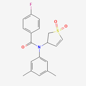 molecular formula C19H18FNO3S B2744752 N-(3,5-dimethylphenyl)-N-(1,1-dioxido-2,3-dihydrothiophen-3-yl)-4-fluorobenzamide CAS No. 863446-02-0