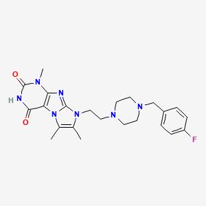 B2744756 8-(2-(4-(4-fluorobenzyl)piperazin-1-yl)ethyl)-1,6,7-trimethyl-1H-imidazo[2,1-f]purine-2,4(3H,8H)-dione CAS No. 923675-38-1