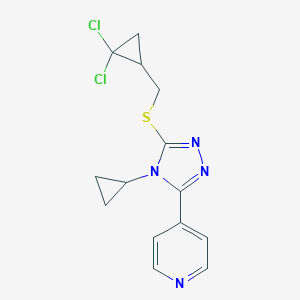 4-(4-cyclopropyl-5-{[(2,2-dichlorocyclopropyl)methyl]sulfanyl}-4H-1,2,4-triazol-3-yl)pyridine