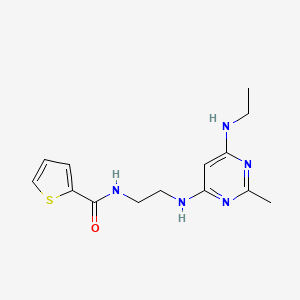 molecular formula C14H19N5OS B2744763 N-(2-((6-(ethylamino)-2-methylpyrimidin-4-yl)amino)ethyl)thiophene-2-carboxamide CAS No. 1203375-56-7