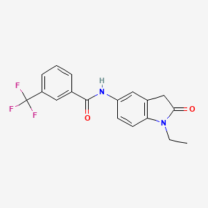 molecular formula C18H15F3N2O2 B2744767 N-(1-乙基-2-氧代吲哚-5-基)-3-(三氟甲基)苯甲酰胺 CAS No. 921837-12-9