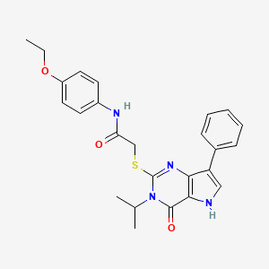 molecular formula C25H26N4O3S B2744769 N-(4-ethoxyphenyl)-2-((3-isopropyl-4-oxo-7-phenyl-4,5-dihydro-3H-pyrrolo[3,2-d]pyrimidin-2-yl)thio)acetamide CAS No. 2034480-14-1