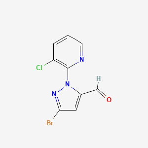 molecular formula C9H5BrClN3O B2744770 3-bromo-1-(3-chloropyridin-2-yl)-1H-pyrazole-5-carbaldehyde CAS No. 1072138-63-6