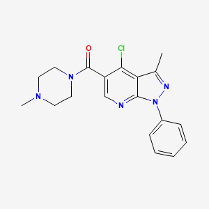 molecular formula C19H20ClN5O B2744786 (4-氯-3-甲基-1-苯基嘧啶并[3,4-b]嘧啶-5-基)-(4-甲基哌嗪-1-基)甲酮 CAS No. 899985-36-5