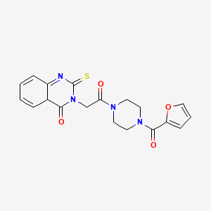 molecular formula C19H18N4O4S B2744789 3-{2-[4-(呋喃-2-甲酰基)哌嗪-1-基]-2-氧代乙基}-2-硫代-1,2,3,4-四氢喹唑啉-4-酮 CAS No. 422277-94-9