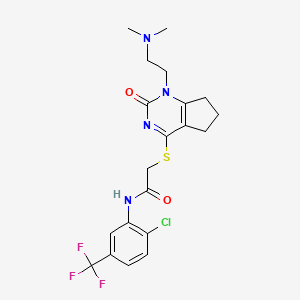 molecular formula C20H22ClF3N4O2S B2744800 N-(2-氯-5-(三氟甲基)苯基)-2-((1-(2-(二甲胺基)乙基)-2-氧代-2,5,6,7-四氢-1H-环戊[d]嘧啶-4-基)硫)乙酰胺 CAS No. 898451-61-1