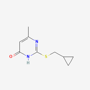 molecular formula C9H12N2OS B2744801 2-((环丙甲基)硫)-6-甲基嘧啶-4-醇 CAS No. 2310147-48-7