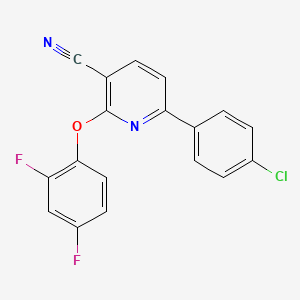 molecular formula C18H9ClF2N2O B2744814 6-(4-Chlorophenyl)-2-(2,4-difluorophenoxy)pyridine-3-carbonitrile CAS No. 252059-13-5