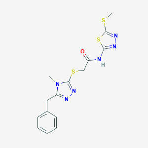 2-[(5-benzyl-4-methyl-4H-1,2,4-triazol-3-yl)sulfanyl]-N-[5-(methylsulfanyl)-1,3,4-thiadiazol-2-yl]acetamide