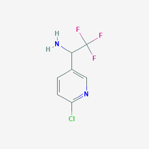 molecular formula C7H6ClF3N2 B2744821 1-(6-Chloro-pyridin-3-YL)-2,2,2-trifluoro-ethylamine CAS No. 886364-41-6
