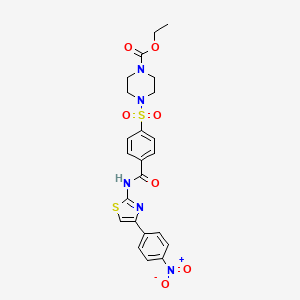 Ethyl 4-((4-((4-(4-nitrophenyl)thiazol-2-yl)carbamoyl)phenyl)sulfonyl)piperazine-1-carboxylate