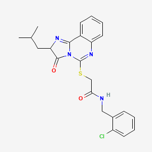 molecular formula C23H23ClN4O2S B2744829 N-(2-chlorobenzyl)-2-((2-isobutyl-3-oxo-2,3-dihydroimidazo[1,2-c]quinazolin-5-yl)thio)acetamide CAS No. 1173782-01-8
