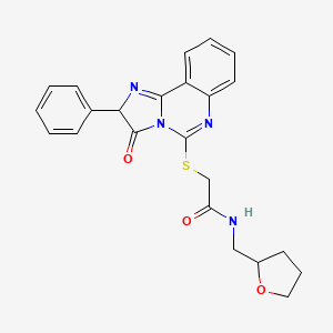 N-(oxolan-2-ylmethyl)-2-[(3-oxo-2-phenyl-2H-imidazo[1,2-c]quinazolin-5-yl)sulfanyl]acetamide