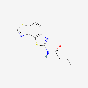 molecular formula C14H15N3OS2 B2744836 N-(7-methyl-[1,3]thiazolo[5,4-e][1,3]benzothiazol-2-yl)pentanamide CAS No. 361481-99-4