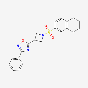 B2744838 3-Phenyl-5-(1-((5,6,7,8-tetrahydronaphthalen-2-yl)sulfonyl)azetidin-3-yl)-1,2,4-oxadiazole CAS No. 1251634-78-2