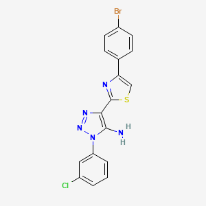 molecular formula C17H11BrClN5S B2744844 4-(4-(4-溴苯基)-1,3-噻唑-2-基)-1-(3-氯苯基)-1H-1,2,3-三唑-5-胺 CAS No. 1207031-42-2