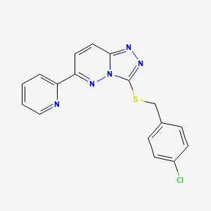 B2744851 3-[(4-Chlorophenyl)methylsulfanyl]-6-pyridin-2-yl-[1,2,4]triazolo[4,3-b]pyridazine CAS No. 894056-14-5