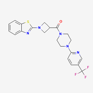 B2744853 (1-(Benzo[d]thiazol-2-yl)azetidin-3-yl)(4-(5-(trifluoromethyl)pyridin-2-yl)piperazin-1-yl)methanone CAS No. 1705952-48-2