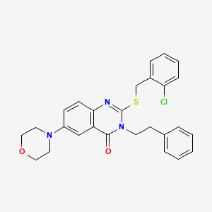 B2744854 2-((2-chlorobenzyl)thio)-6-morpholino-3-phenethylquinazolin-4(3H)-one CAS No. 689759-65-7