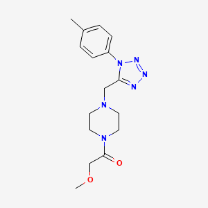 molecular formula C16H22N6O2 B2744857 2-甲氧基-1-(4-((1-(对甲苯基)-1H-四唑-5-基)甲基哌嗪-1-基)乙酮 CAS No. 1049366-44-0