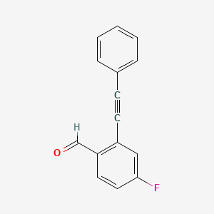 molecular formula C15H9FO B2744859 4-氟-2-(苯乙炔基)苯甲醛 CAS No. 1189207-30-4