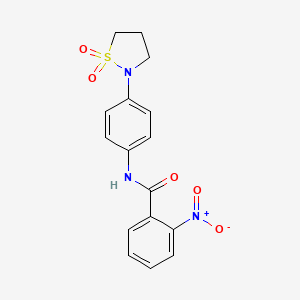 molecular formula C16H15N3O5S B2744883 N-(4-(1,1-二氧杂异噻唑啉-2-基)苯基)-2-硝基苯甲酰胺 CAS No. 941885-84-3