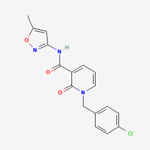 molecular formula C17H14ClN3O3 B2744890 1-(4-chlorobenzyl)-N-(5-methylisoxazol-3-yl)-2-oxo-1,2-dihydropyridine-3-carboxamide CAS No. 941903-14-6