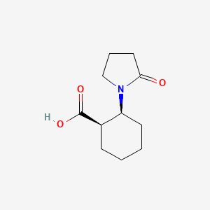 molecular formula C11H17NO3 B2744893 Rac-(1R,2S)-2-(2-oxopyrrolidin-1-yl)cyclohexane-1-carboxylic acid CAS No. 1969287-97-5