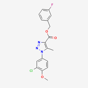 molecular formula C18H15ClFN3O3 B2744894 3-fluorobenzyl 1-(3-chloro-4-methoxyphenyl)-5-methyl-1H-1,2,3-triazole-4-carboxylate CAS No. 946255-17-0