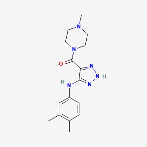 molecular formula C16H22N6O B2744896 (5-((3,4-dimethylphenyl)amino)-1H-1,2,3-triazol-4-yl)(4-methylpiperazin-1-yl)methanone CAS No. 1291858-61-1
