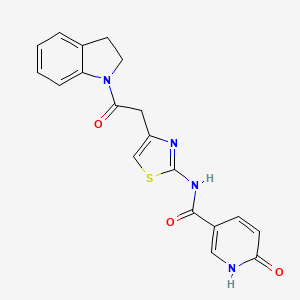 N-(4-(2-(indolin-1-yl)-2-oxoethyl)thiazol-2-yl)-6-oxo-1,6-dihydropyridine-3-carboxamide