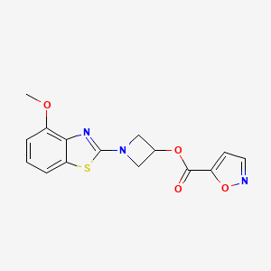 molecular formula C15H13N3O4S B2744909 1-(4-Methoxybenzo[d]thiazol-2-yl)azetidin-3-yl isoxazole-5-carboxylate CAS No. 1396873-26-9