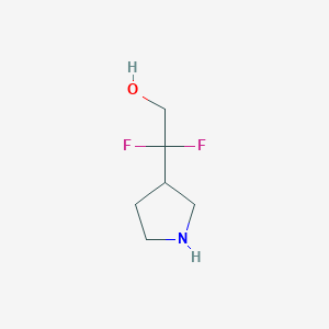 molecular formula C6H11F2NO B2744911 2,2-Difluoro-2-pyrrolidin-3-yl-ethanol CAS No. 848414-03-9