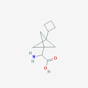 molecular formula C11H17NO2 B2744912 2-Amino-2-(3-cyclobutyl-1-bicyclo[1.1.1]pentanyl)acetic acid CAS No. 2287262-41-1