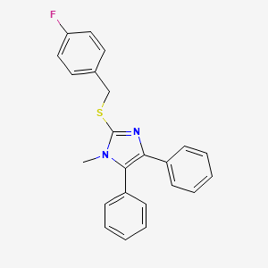 molecular formula C23H19FN2S B2744915 4-fluorobenzyl 1-methyl-4,5-diphenyl-1H-imidazol-2-yl sulfide CAS No. 339277-61-1
