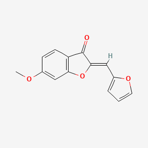 molecular formula C14H10O4 B2744916 (Z)-2-(furan-2-ylmethylene)-6-methoxybenzofuran-3(2H)-one CAS No. 620546-76-1