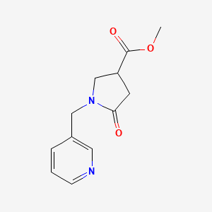 molecular formula C12H14N2O3 B2744917 甲基-5-氧代-1-(吡啶-3-基甲基)吡咯烷-3-羧酸甲酯 CAS No. 910443-39-9