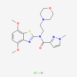 B2744927 N-(4,7-dimethoxybenzo[d]thiazol-2-yl)-1-methyl-N-(2-morpholinoethyl)-1H-pyrazole-3-carboxamide hydrochloride CAS No. 1189485-28-6