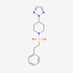 molecular formula C15H20N4O2S B2744929 1-(苯乙基磺酰)-4-(2H-1,2,3-三唑-2-基)哌嗪 CAS No. 2200548-86-1