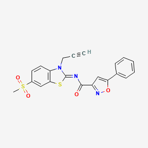 molecular formula C21H15N3O4S2 B2744945 (E)-N-(6-(methylsulfonyl)-3-(prop-2-yn-1-yl)benzo[d]thiazol-2(3H)-ylidene)-5-phenylisoxazole-3-carboxamide CAS No. 1173494-03-5