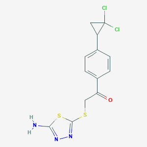 2-[(5-Amino-1,3,4-thiadiazol-2-yl)sulfanyl]-1-[4-(2,2-dichlorocyclopropyl)phenyl]ethanone