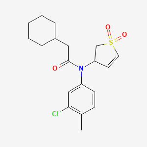 molecular formula C19H24ClNO3S B2744964 N-(3-chloro-4-methylphenyl)-2-cyclohexyl-N-(1,1-dioxido-2,3-dihydrothien-3-yl)acetamide CAS No. 863007-86-7