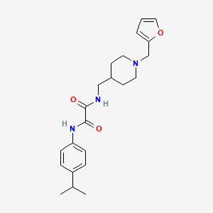 molecular formula C22H29N3O3 B2744969 N1-((1-(furan-2-ylmethyl)piperidin-4-yl)methyl)-N2-(4-isopropylphenyl)oxalamide CAS No. 953159-33-6
