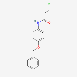 molecular formula C16H16ClNO2 B2744971 N-[4-(benzyloxy)phenyl]-3-chloropropanamide CAS No. 140662-66-4