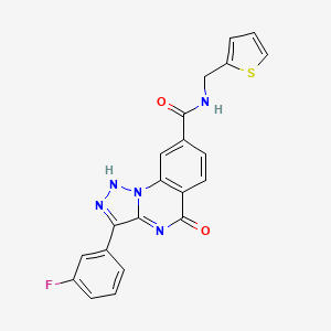 molecular formula C21H14FN5O2S B2744972 3-(3-fluorophenyl)-5-oxo-N-(2-thienylmethyl)-4,5-dihydro[1,2,3]triazolo[1,5-a]quinazoline-8-carboxamide CAS No. 1031595-09-1