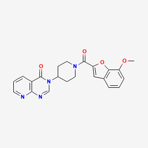 molecular formula C22H20N4O4 B2744982 3-(1-(7-甲氧基苯并呋喃-2-羰基)哌啶-4-基)吡啶并[2,3-d]嘧啶-4(3H)-酮 CAS No. 2034518-32-4